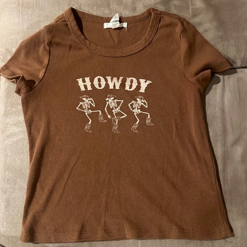 Full Tilt Western Skelton Girls Baby Tee